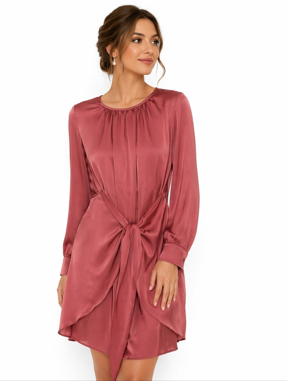 PrettyGarden Tie-Waist Mini Dress